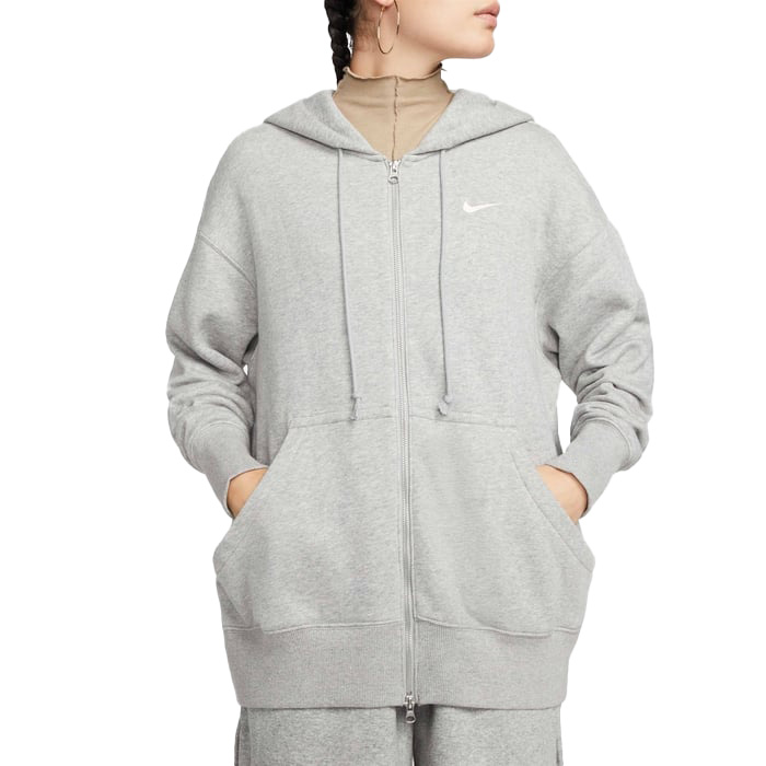 Женская толстовка Nike PHNX FLC FZ OS HOODIE цвет серый арт DQ5758