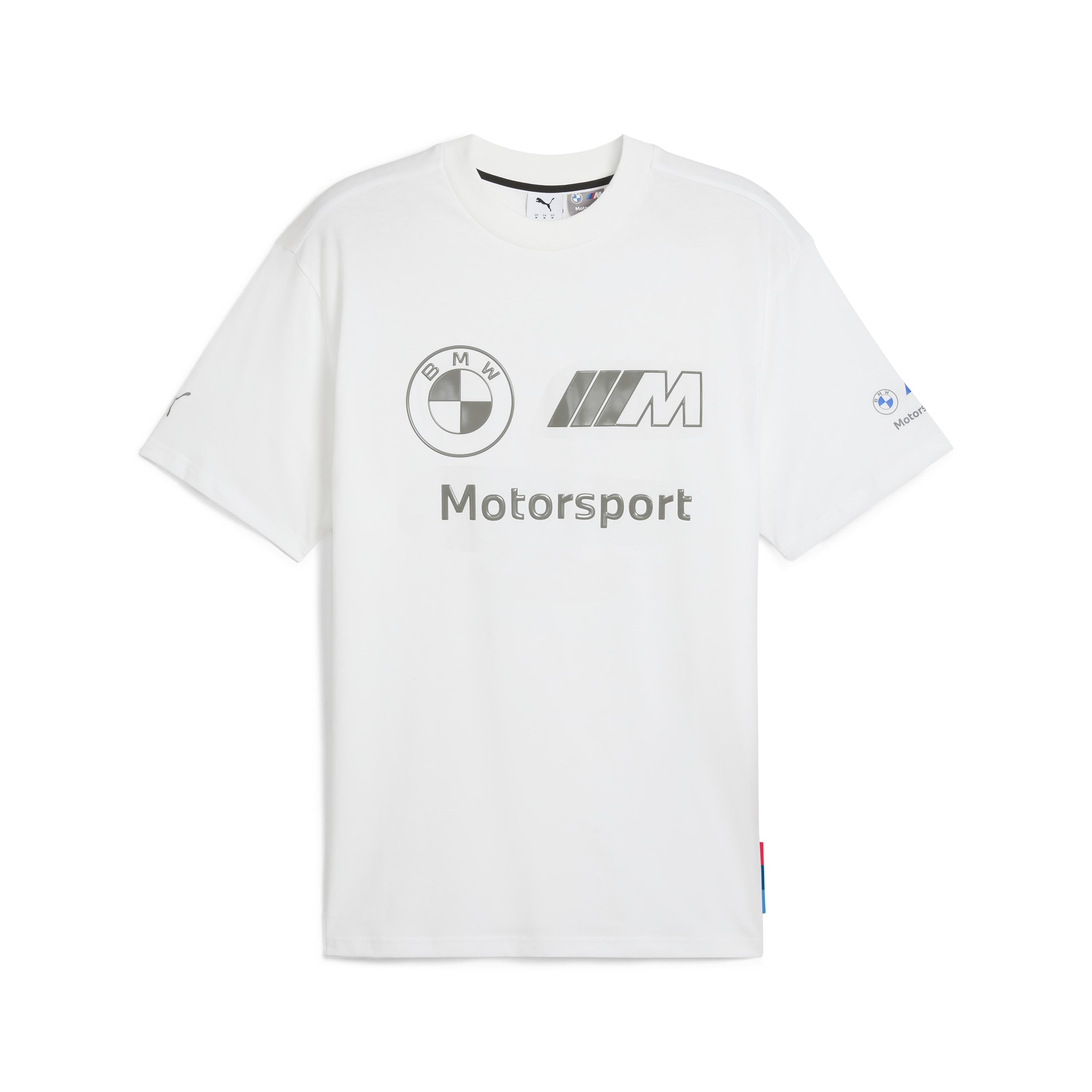 Мужская футболка PUMA BMW MMS Stacked Logo Tee 2 цвет белый Мужская футболка PUMA BMW MMS Stacked Logo Tee 2 цвет белый