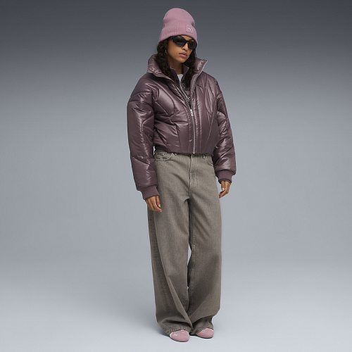 Женская куртка PUMA Dare to Puffer Jacket цвет фиолетовый арт