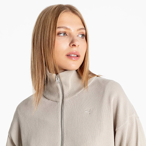 Женская олимпийка PUMA YONA Full-Zip Cardigan цвет бежевый арт