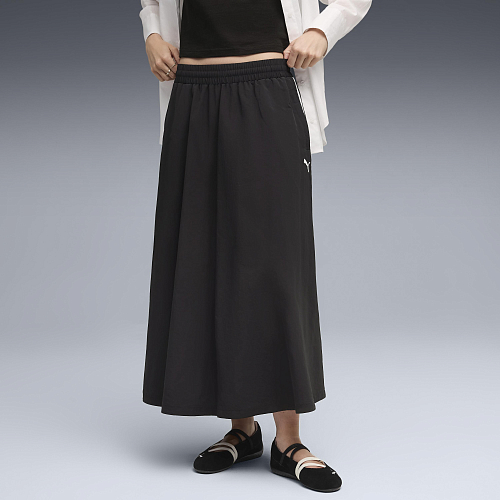 Женская юбка PUMA T7 Woven Midi Skirt цвет черный арт 63343801