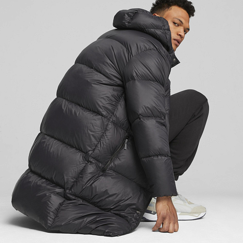 Мужская куртка PUMA Long Hooded Down Parka цвет черный арт