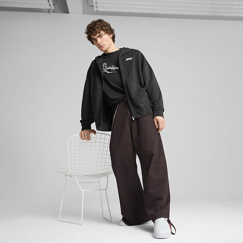 Мужская толстовка PUMA F1 Graphic Fullzip Hoodie цвет серый арт