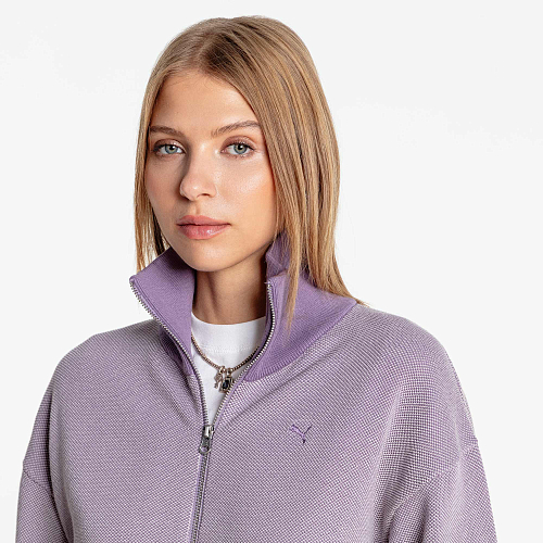 Женская олимпийка PUMA YONA Full-Zip Cardigan цвет фиолетовый арт