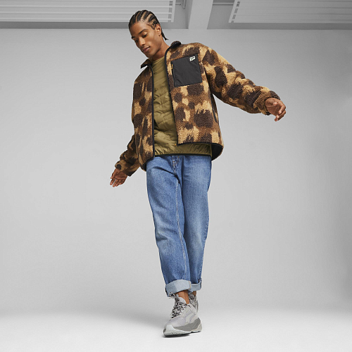 Мужская олимпийка PUMA Downtown AOP Sherpa Jacket цвет мультиколор