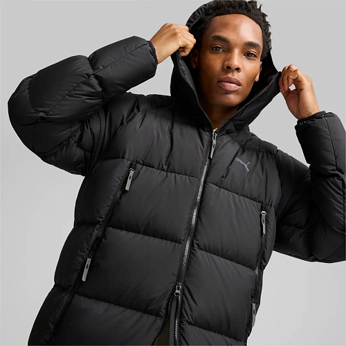 Мужская куртка PUMA Long Hooded Down Coat цвет черный арт 62646701