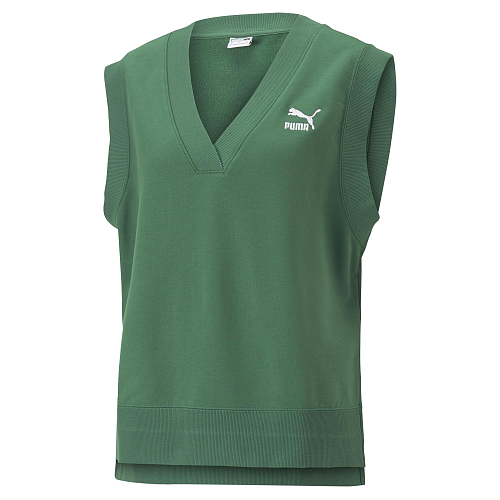 Женский жилет PUMA CLASSICS V-Neck Vest цвет зеленый арт 53807637