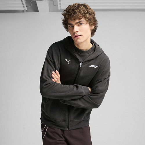 Мужская толстовка PUMA F1 Graphic Fullzip Hoodie цвет серый арт