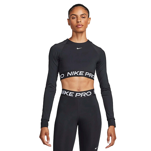 Женский лонгслив Nike PRO DF 365 CROP LS цвет черный арт FV5484
